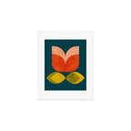retro tulips teal Art Print Gallery Image 1
