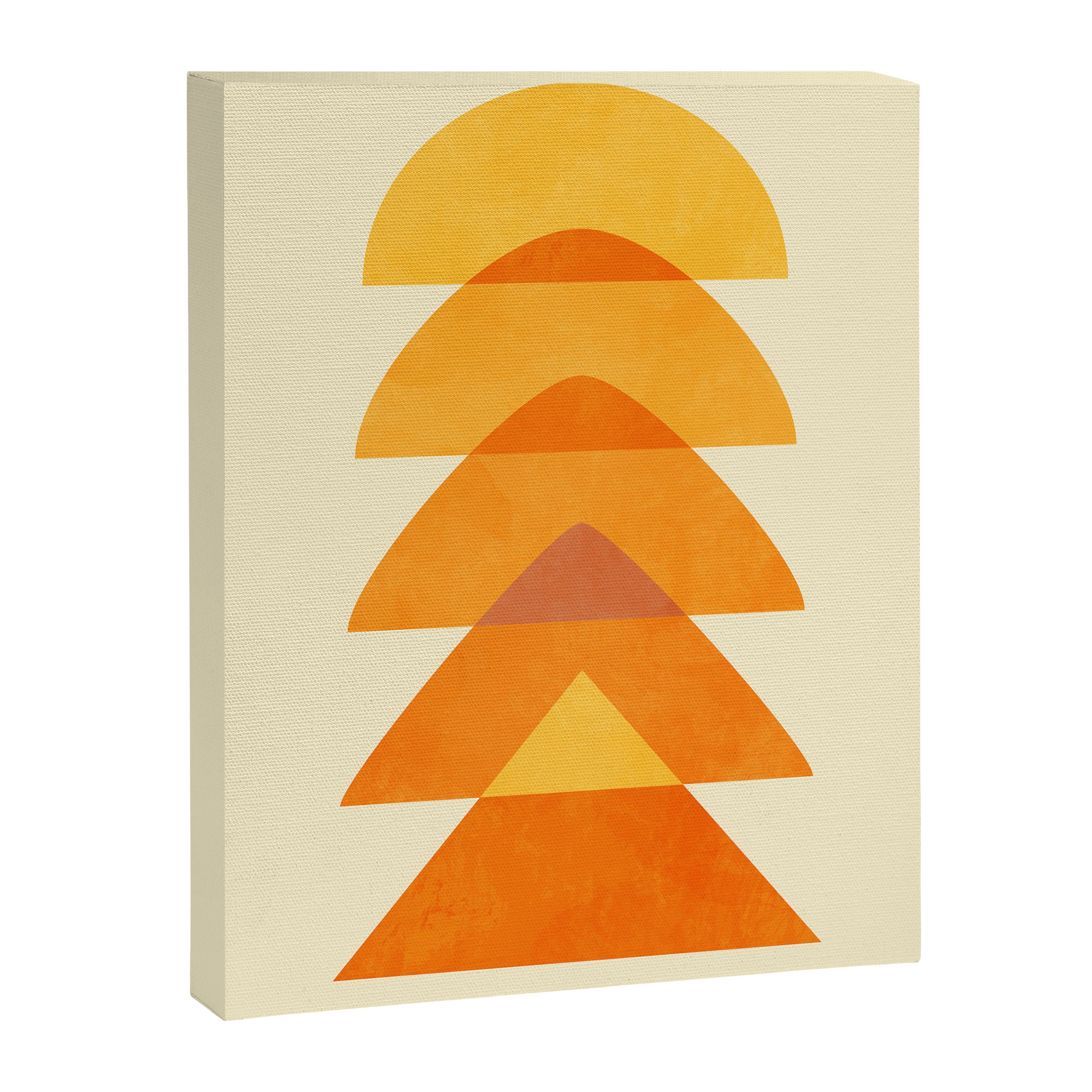 rhapsody orange 3 abstract mid century shape art Canvas Print Gallery Image 6