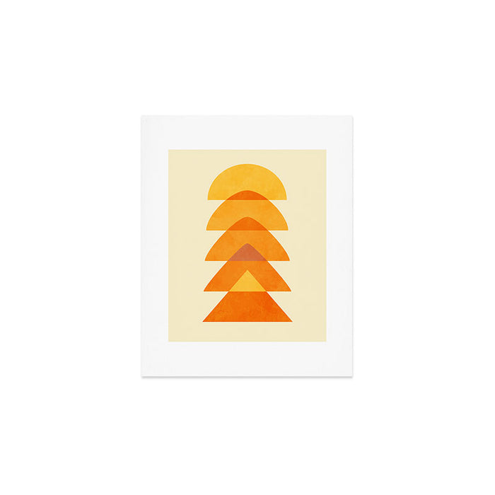 rhapsody orange 3 abstract mid century shape art Art Print Gallery Image 1