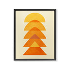 rhapsody orange 3 abstract mid century shape art Framed Canvas Print Gallery Image 6