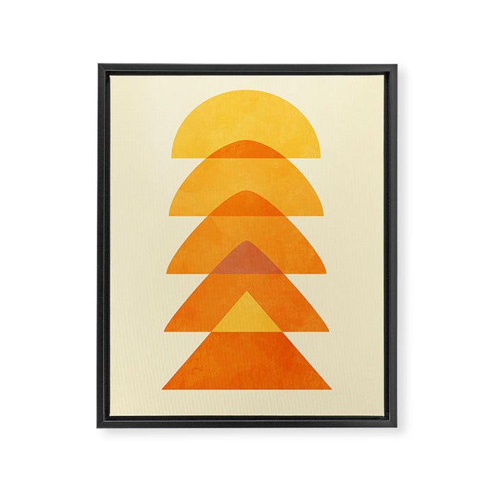 rhapsody orange 3 abstract mid century shape art Framed Canvas Print Gallery Image 1
