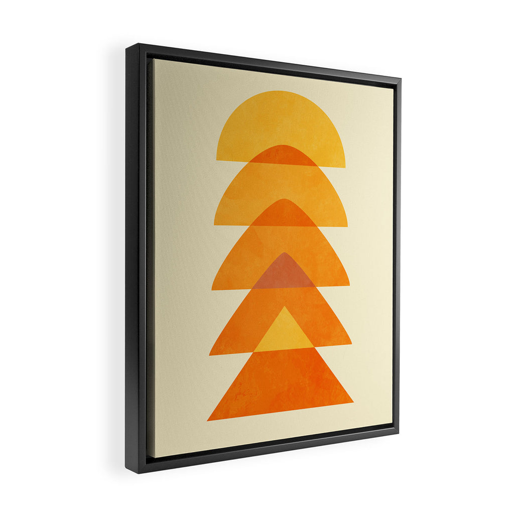 rhapsody orange 3 abstract mid century shape art Framed Canvas Print Gallery Image 2