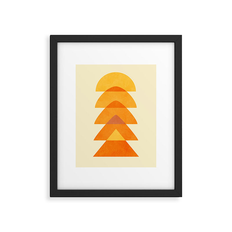 rhapsody orange 3 abstract mid century shape art Framed Art Print Gallery Image 5