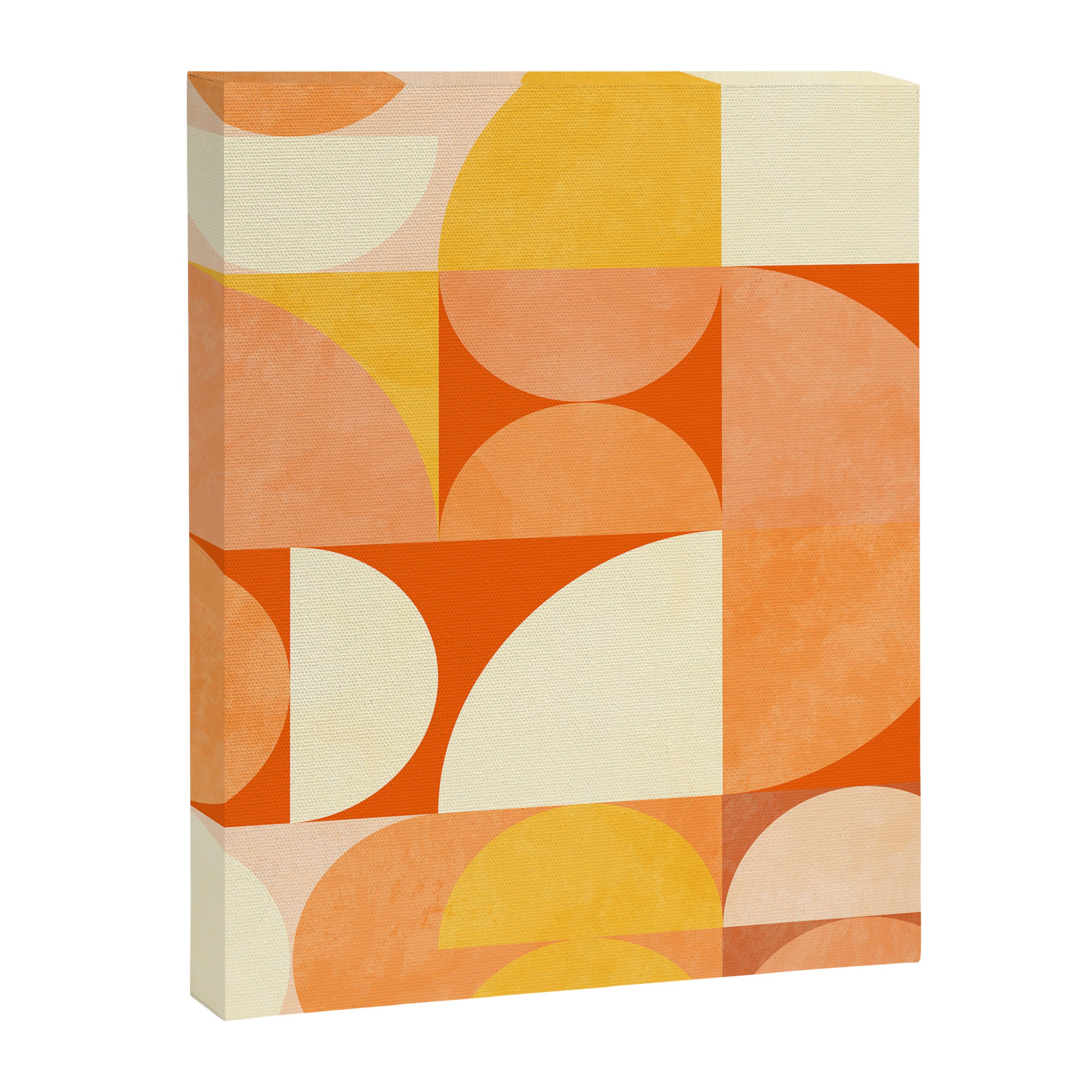 rhapsody orange 4 abstract mid century shape art Canvas Print Gallery Image 6