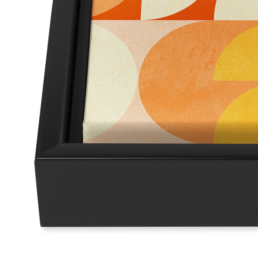 rhapsody orange 4 abstract mid century shape art Framed Canvas Print Gallery Image 3
