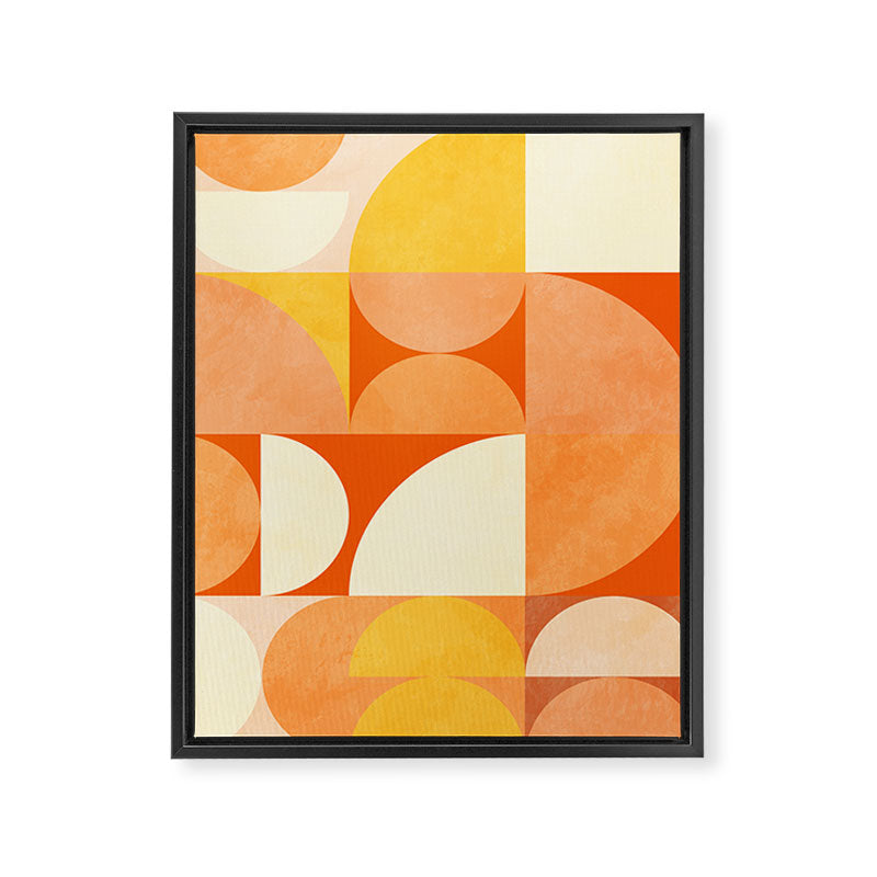 rhapsody orange 4 abstract mid century shape art Framed Canvas Print Gallery Image 6