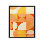 rhapsody orange 4 abstract mid century shape art Framed Canvas Print Gallery Image 6