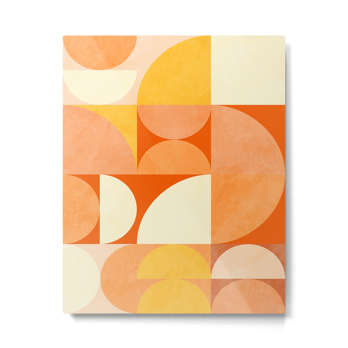 rhapsody orange 4 abstract mid century shape art Metal Print Gallery Image 1