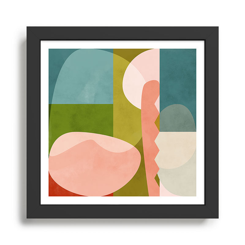 shapes geometry art mid century Framed Art Print Gallery Image 1
