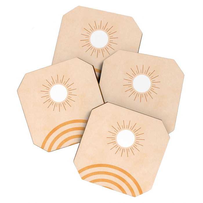 shapes geometry sun minimal abstract Coaster Gallery Image 1