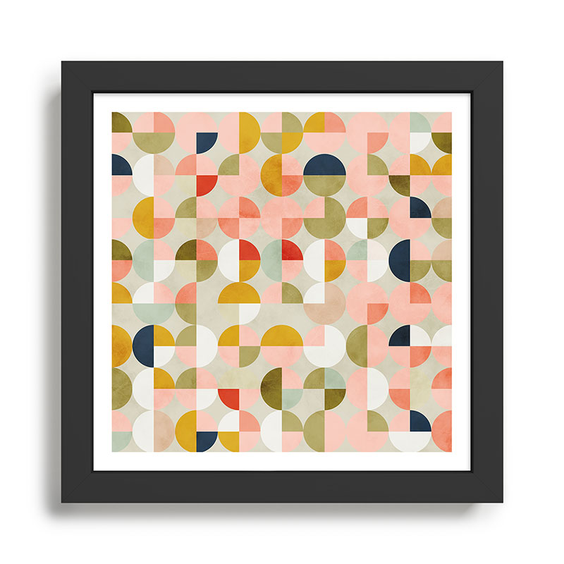 shapes mid century modern abstract Framed Art Print Gallery Image 1