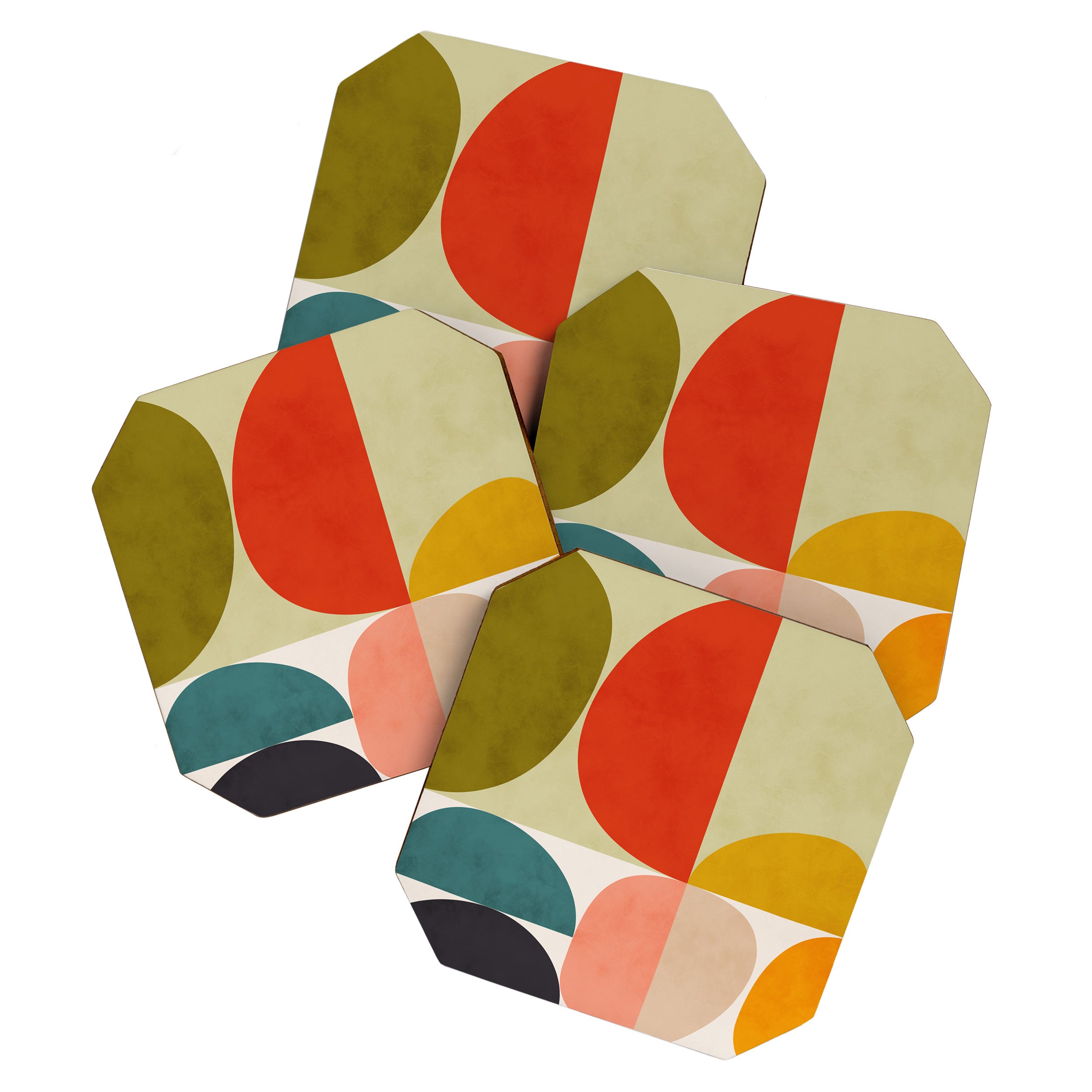 shapes of mid century geometry art Coaster Gallery Image 1