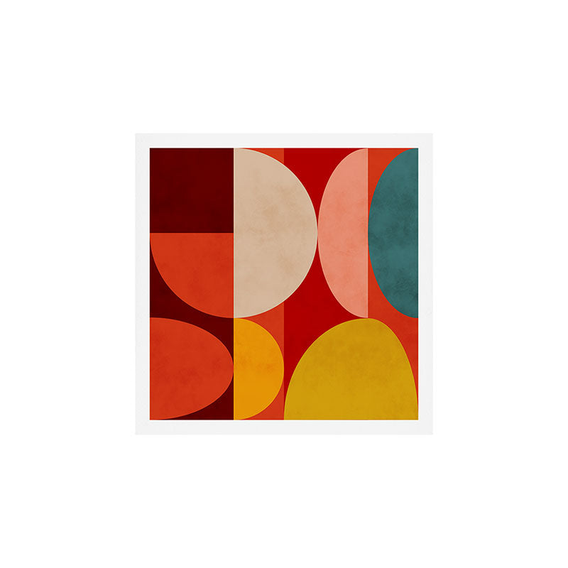 shapes of red mid century art Art Print Gallery Image 1