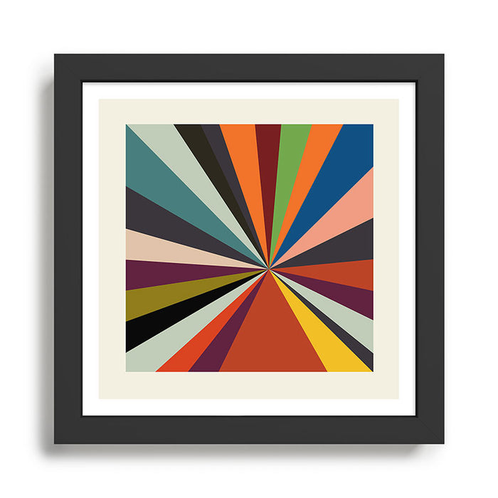 stripes rays geometric retro Framed Art Print Gallery Image 1