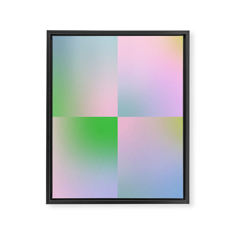 summer gradient pastel checker Framed Canvas Print Gallery Image 8