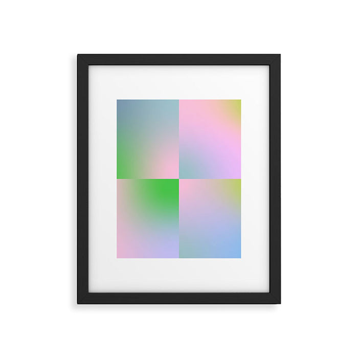 summer gradient pastel checker Framed Art Print Gallery Image 1