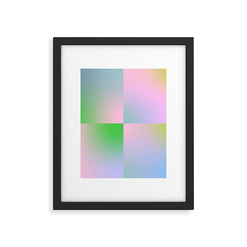 summer gradient pastel checker Framed Art Print Gallery Image 6