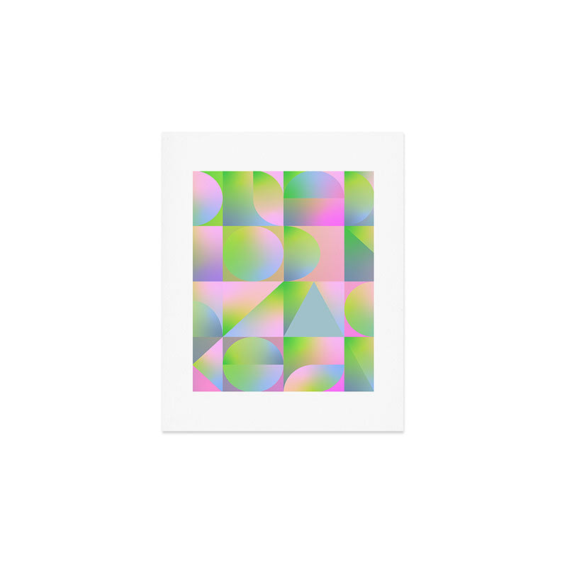 summer pastel gradient shapes Art Print Gallery Image 1