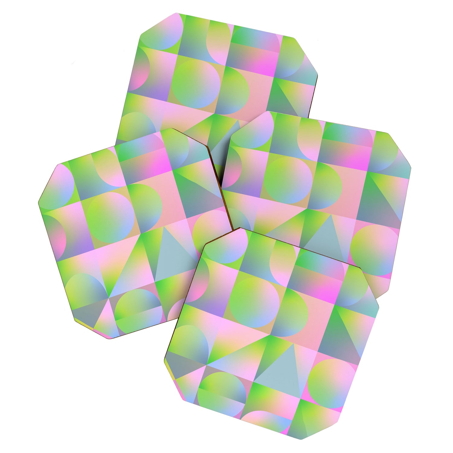 summer pastel gradient shapes Coaster Gallery Image 1
