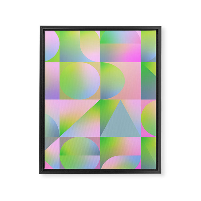 summer pastel gradient shapes Framed Canvas Print Gallery Image 1