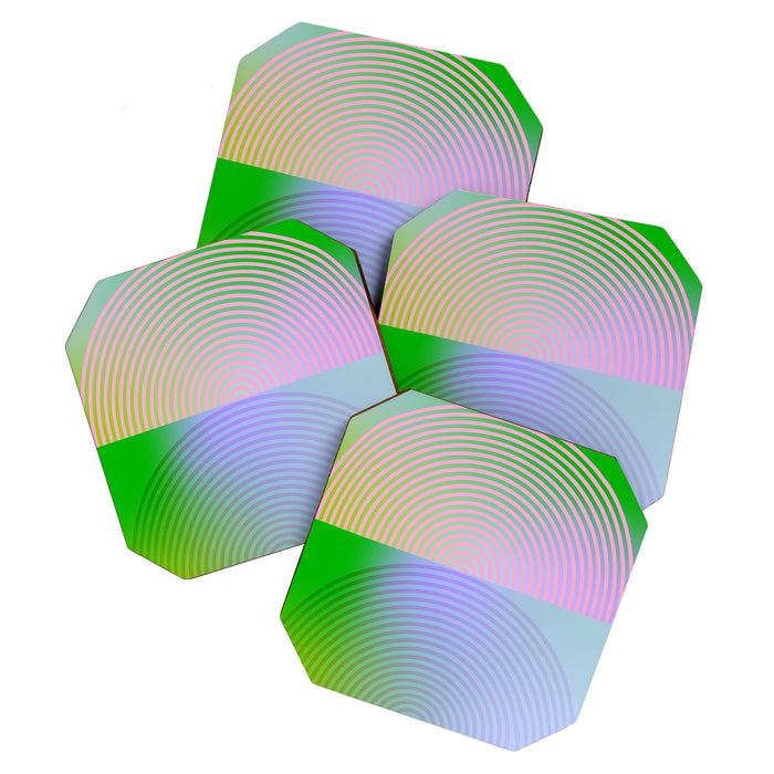 summer pastel gradient shapes Coaster Gallery Image 1