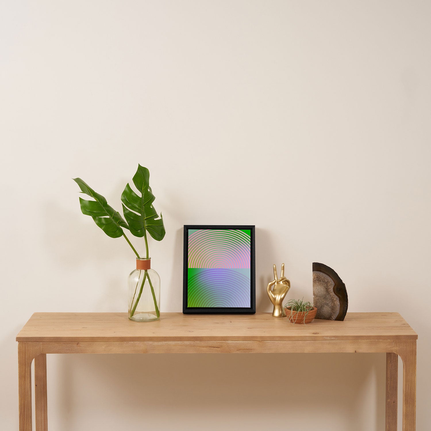 summer pastel gradient shapes Framed Canvas Print Gallery Image 4