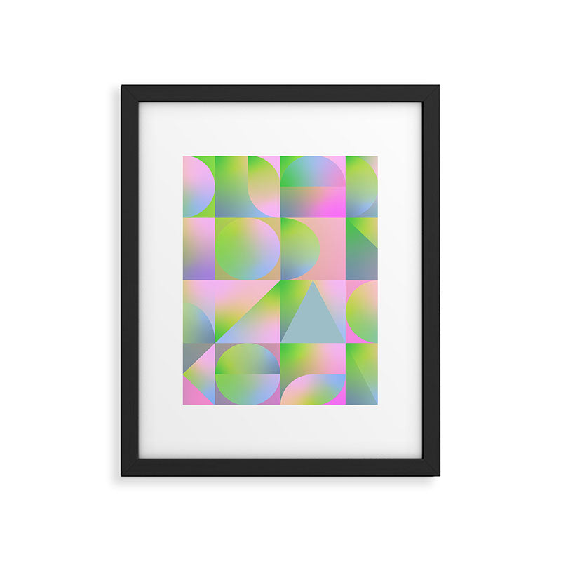 summer pastel gradient shapes Framed Art Print Gallery Image 6