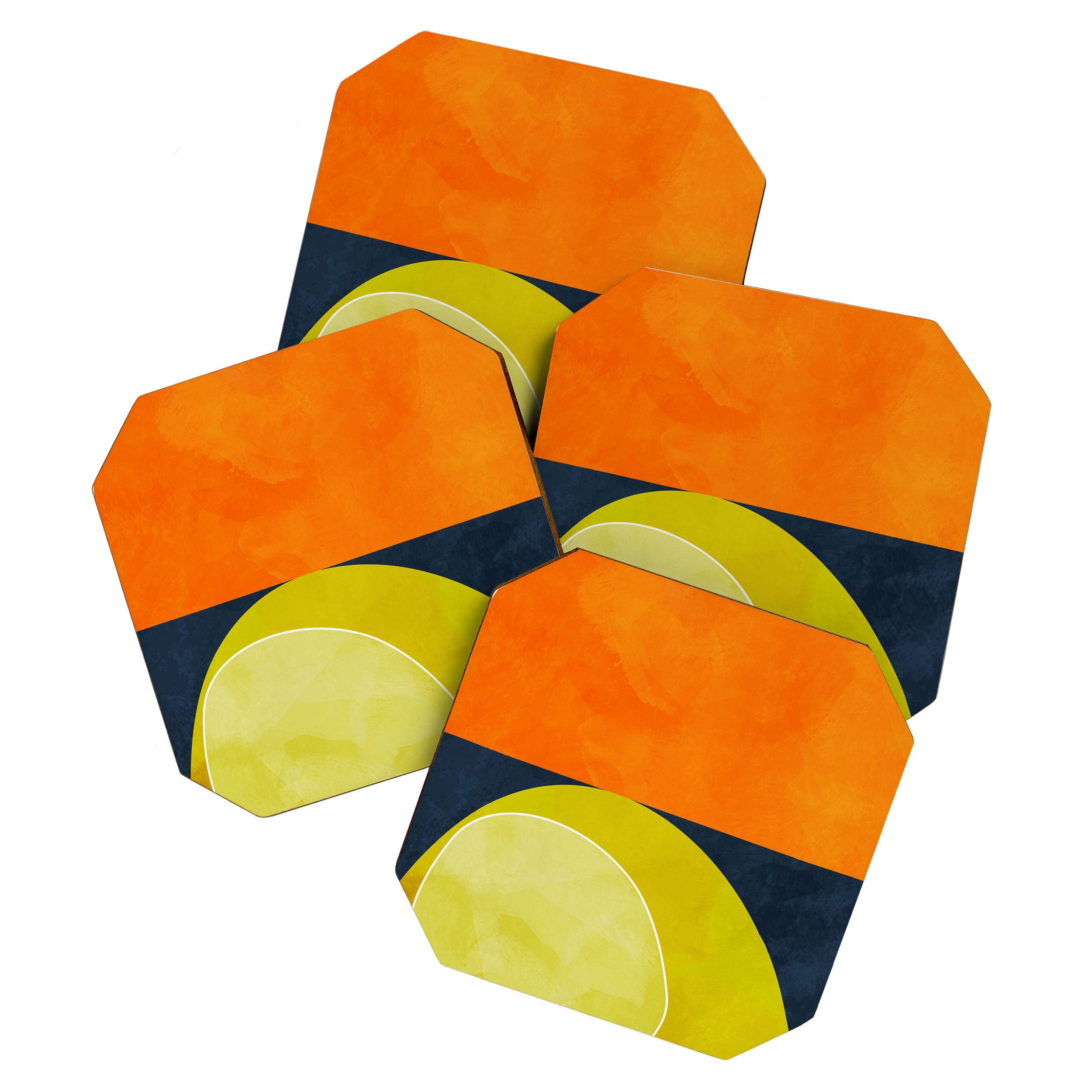 sun & moon abstract geometric shapes Coaster Gallery Image 1