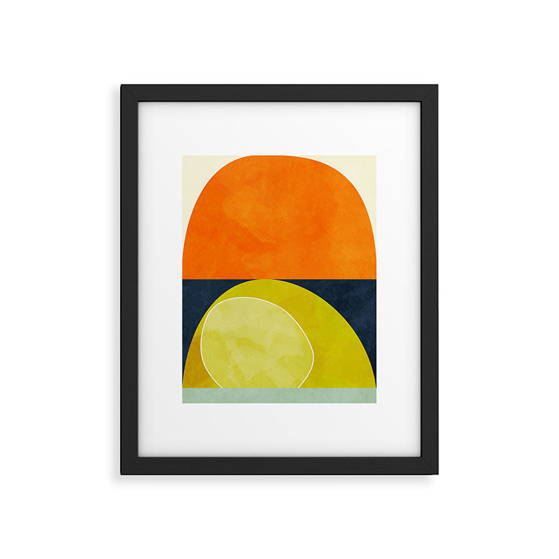 sun & moon abstract geometric shapes Framed Art Print Gallery Image 5