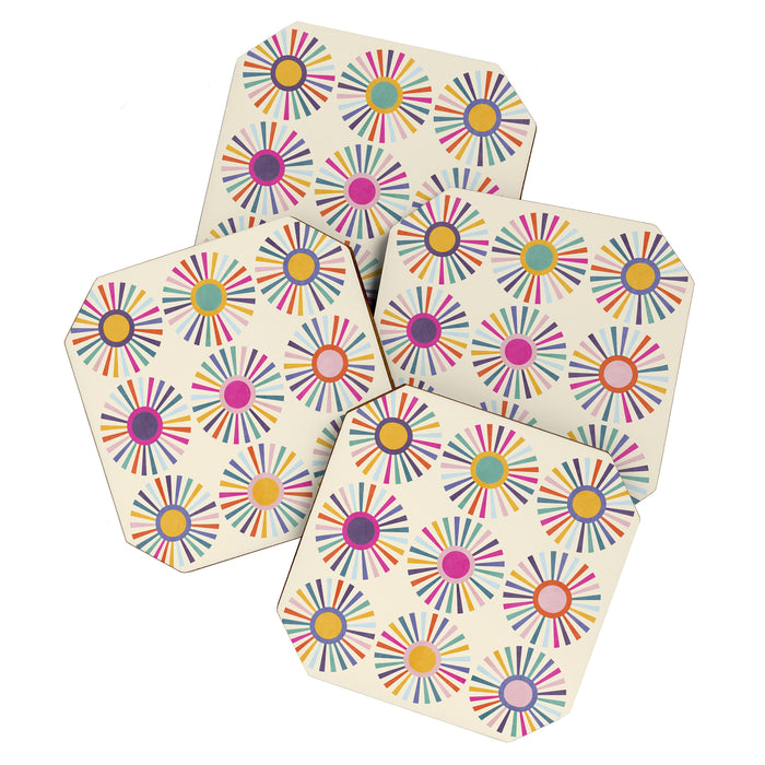 sun sun shine abstract retro mid century modern Coaster Gallery Image 1