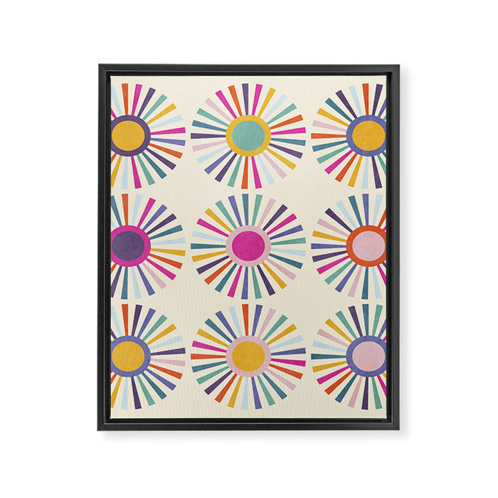sun sun shine abstract retro mid century modern Framed Canvas Print Gallery Image 1