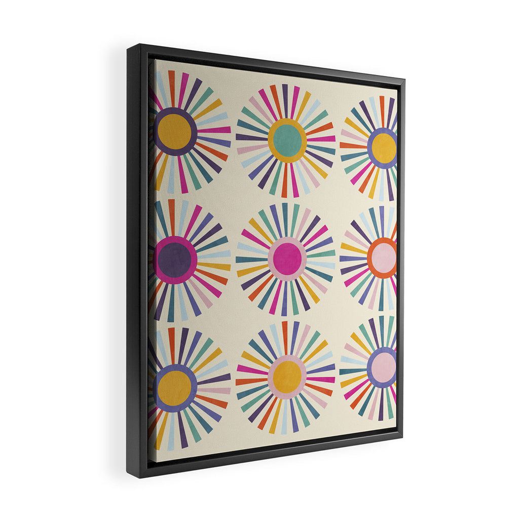 sun sun shine abstract retro mid century modern Framed Canvas Print Gallery Image 2