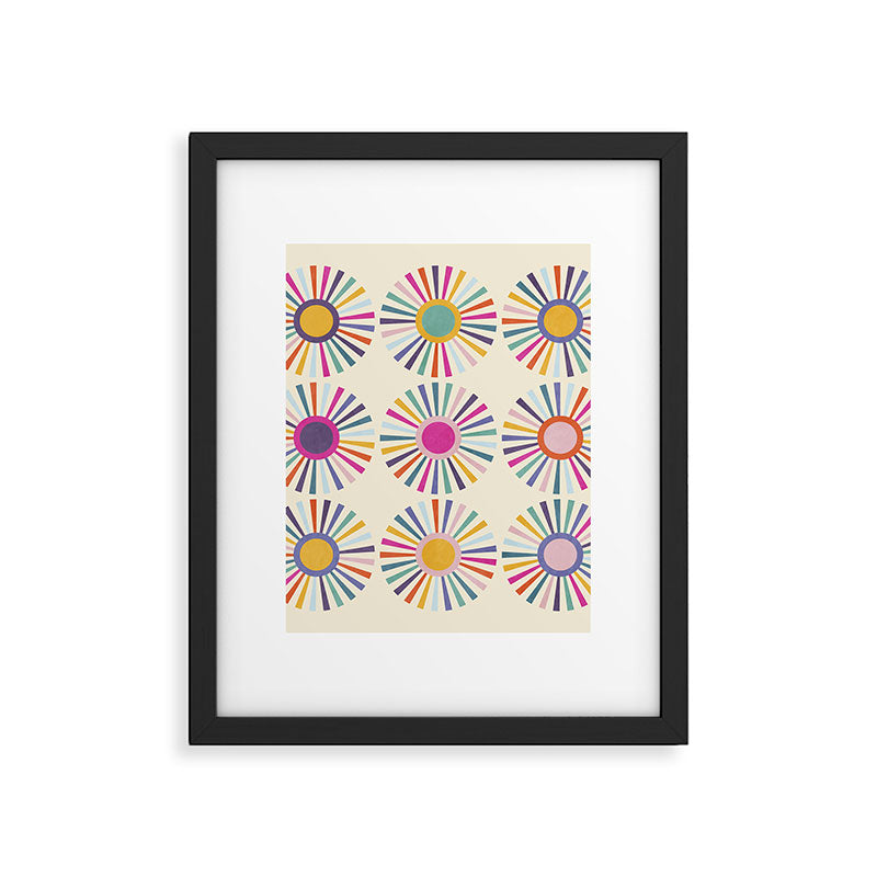 sun sun shine abstract retro mid century modern Framed Art Print Gallery Image 6