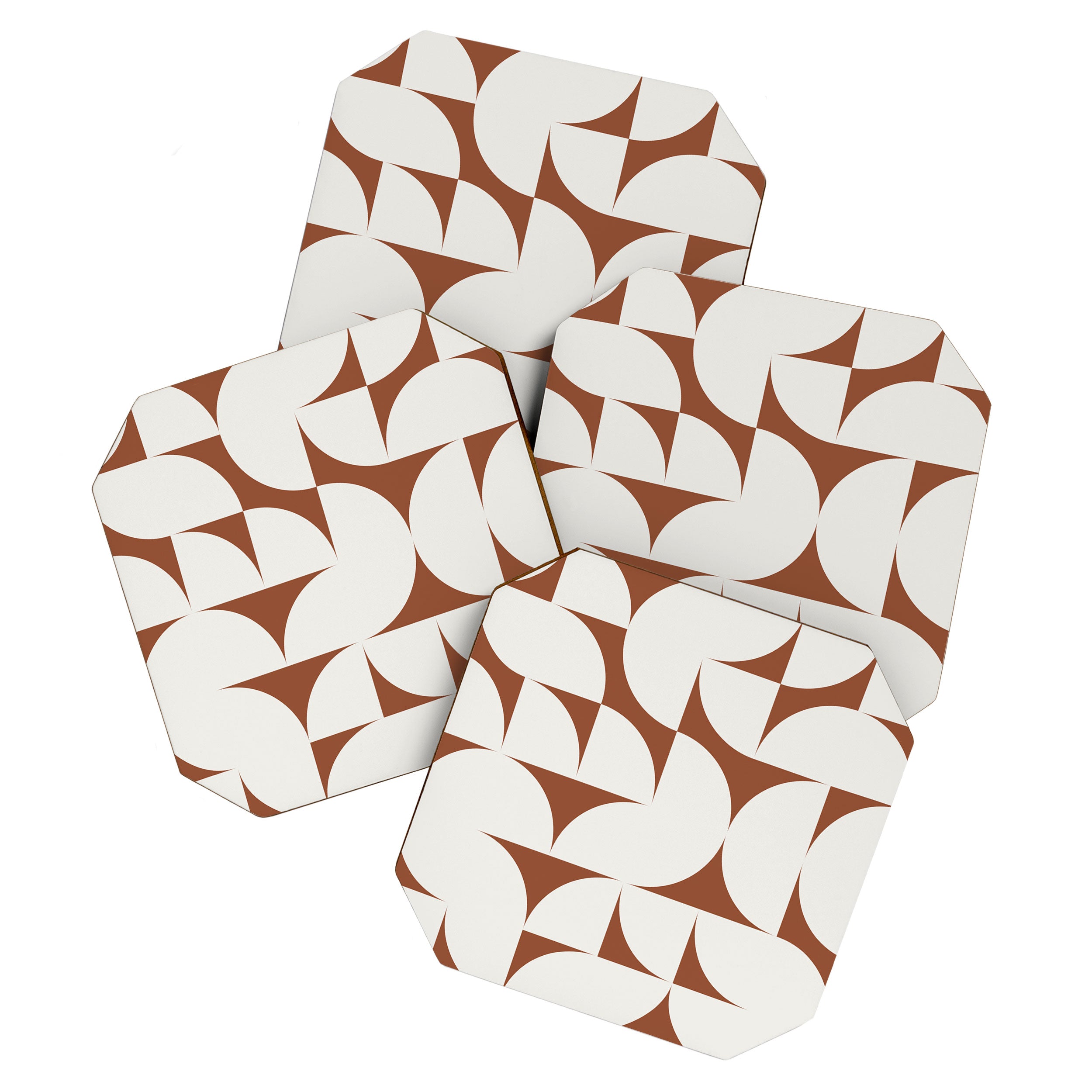 sweet dreams geometry abstract brown Coaster Gallery Image 1