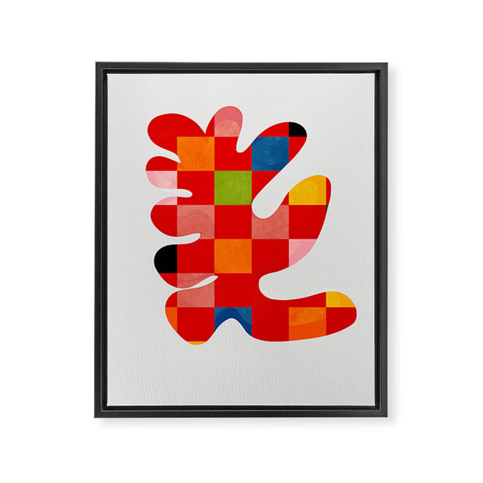 the clown - abstract minimal cut out Framed Canvas Print Gallery Image 1