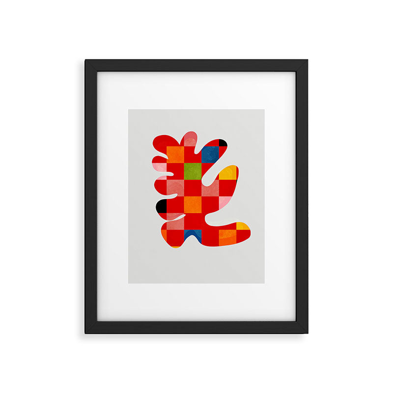 the clown - abstract minimal cut out Framed Art Print Gallery Image 5