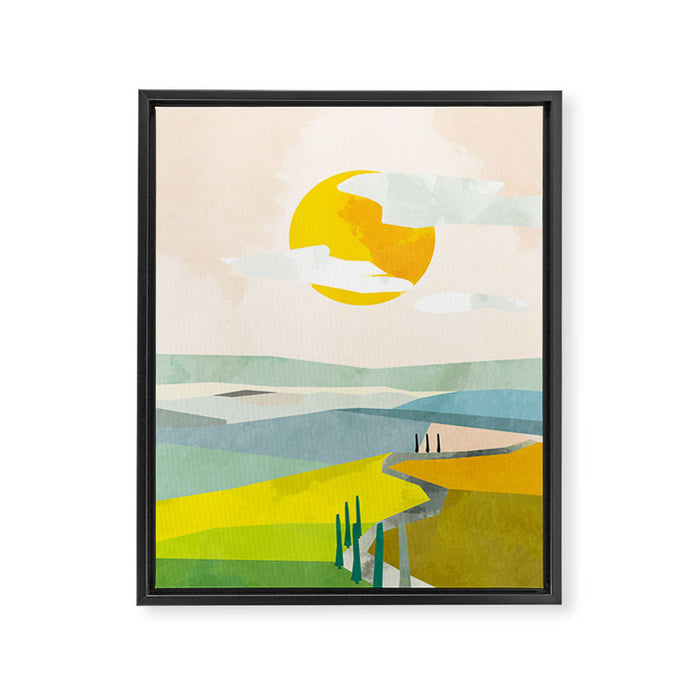 Tuscany italy landscape abstract art Framed Canvas Print Gallery Image 1