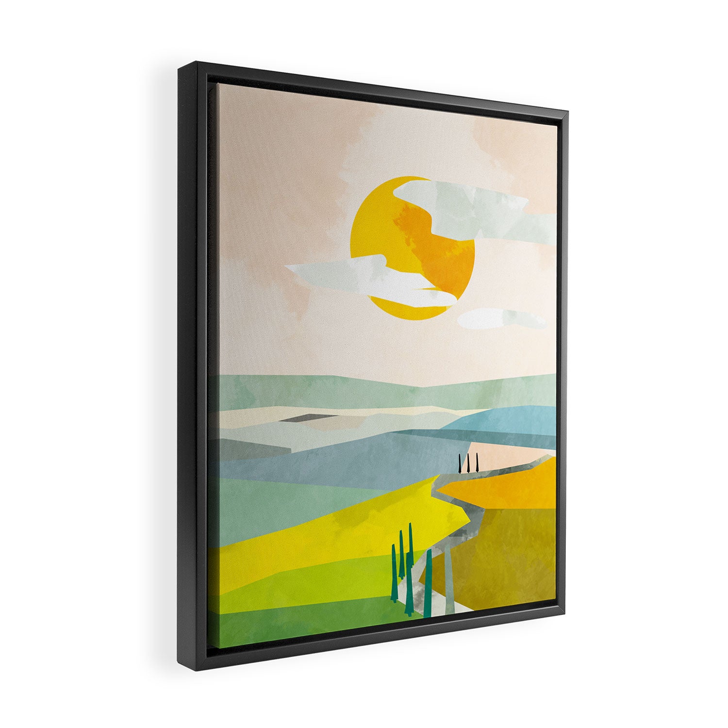 Tuscany italy landscape abstract art Framed Canvas Print Gallery Image 2