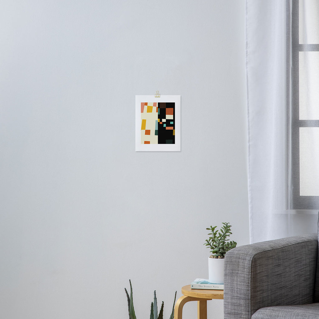 two in one, checker abstract Art Print Gallery Image 3