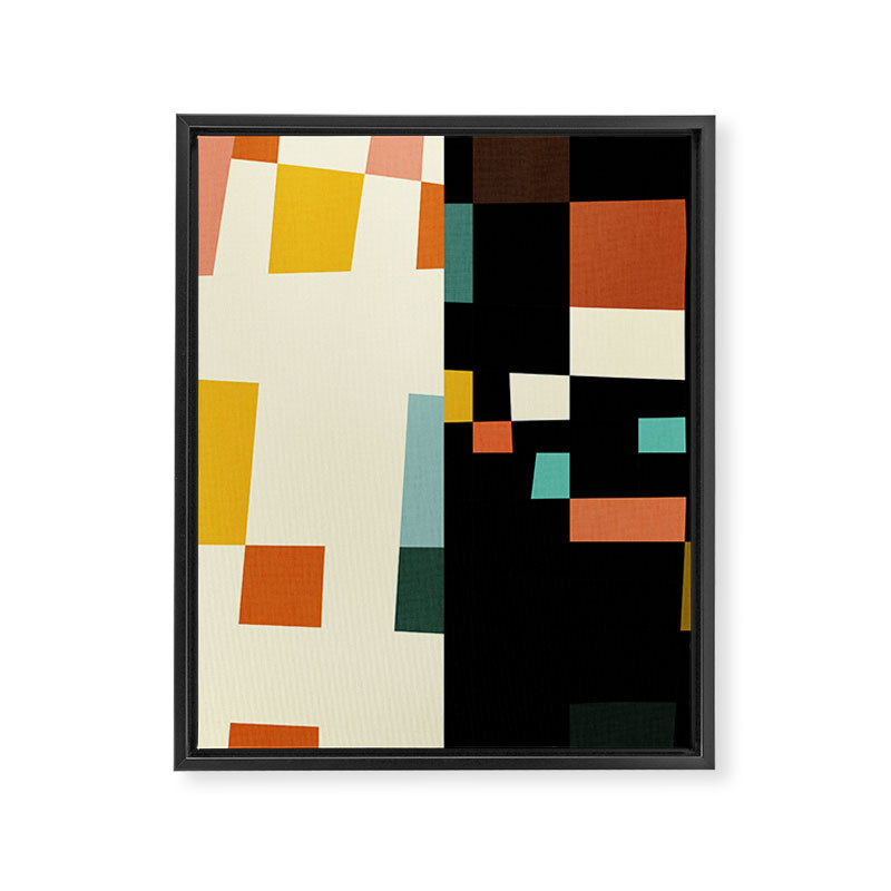 two in one, checker abstract Framed Canvas Print Gallery Image 8