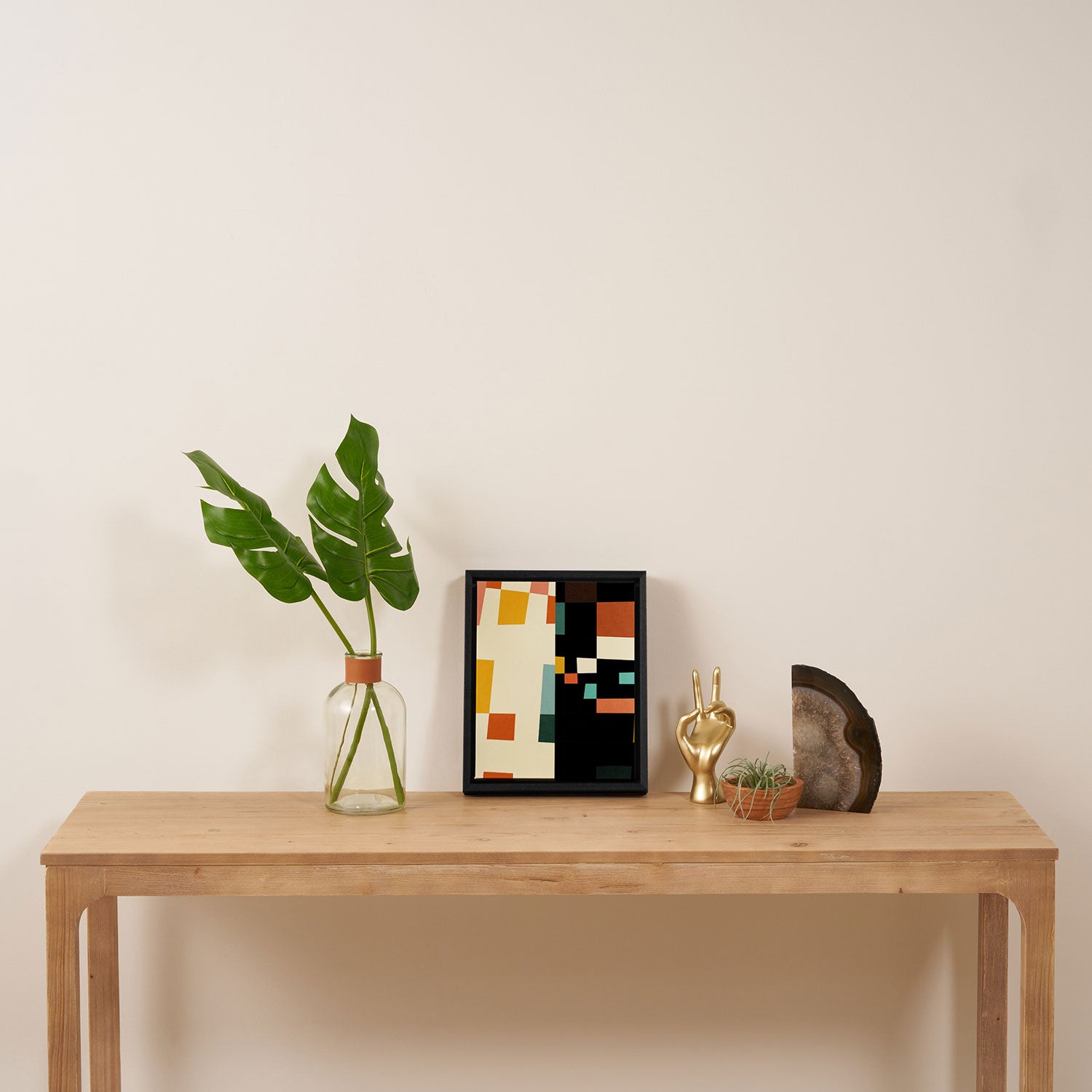 two in one, checker abstract Framed Canvas Print Gallery Image 4
