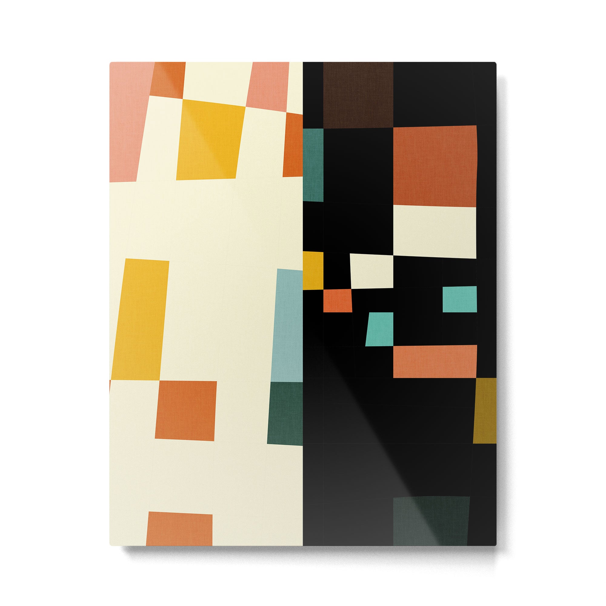 two in one, checker abstract Metal Print Gallery Image 6