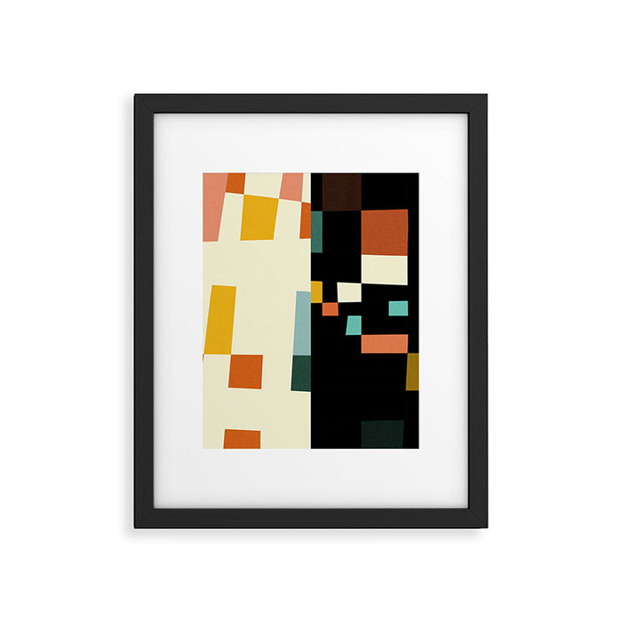 two in one, checker abstract Framed Art Print Gallery Image 1