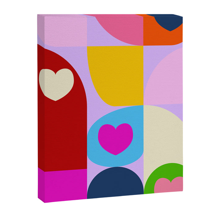 V-day hearts mid century modern Canvas Print Gallery Image 1