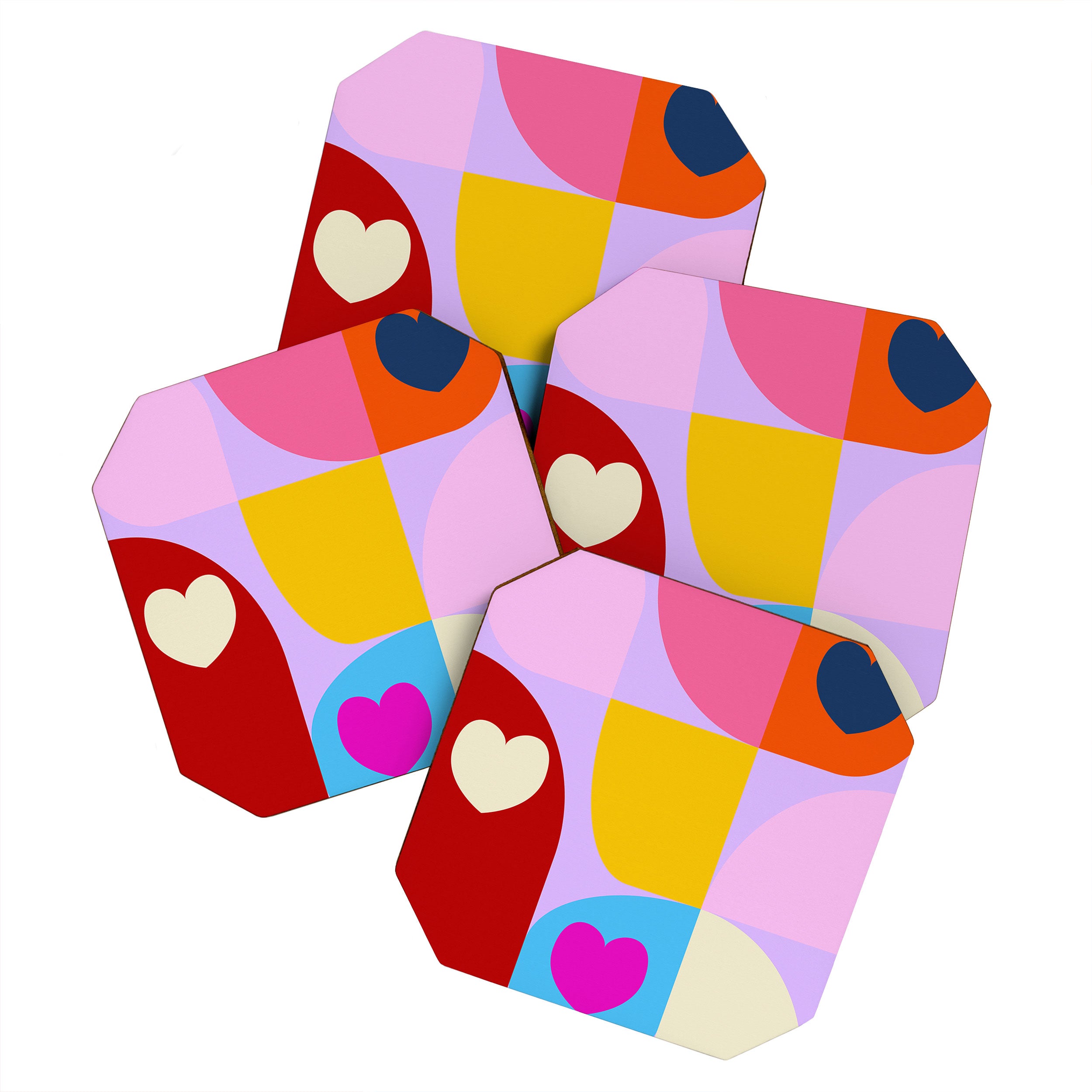 V-day hearts mid century modern Coaster Gallery Image 1