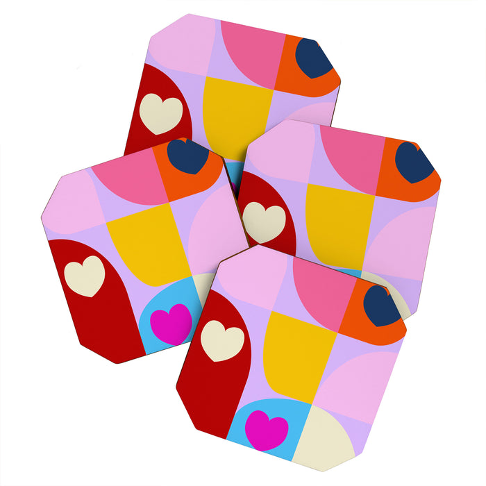 V-day hearts mid century modern Coaster Gallery Image 1