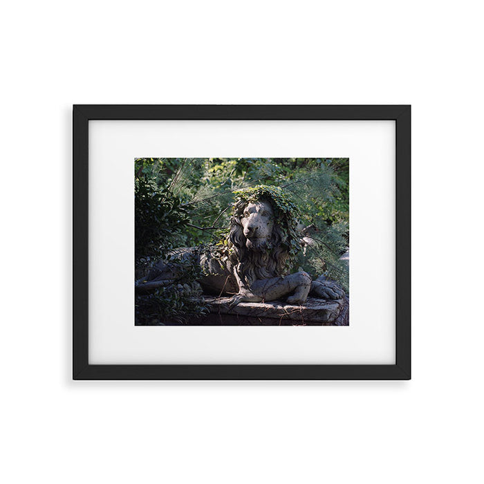 Lion in the Garden | 35mm Film Photography Framed Art Print Gallery Image 1
