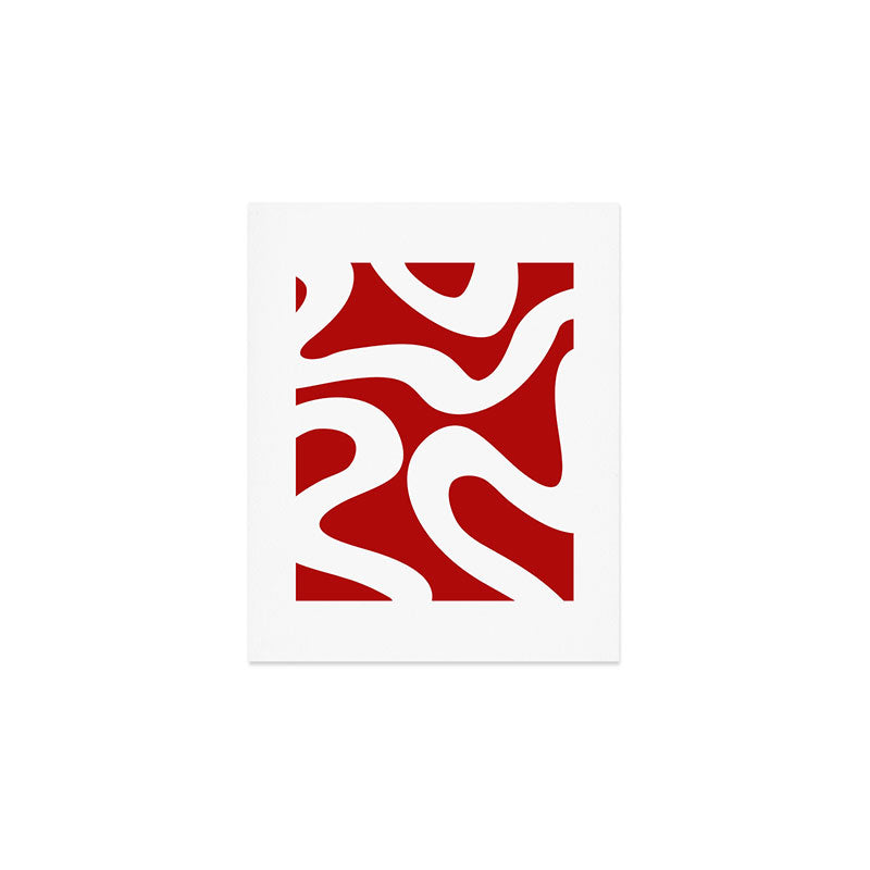 Abstract waves - red Art Print Gallery Image 1
