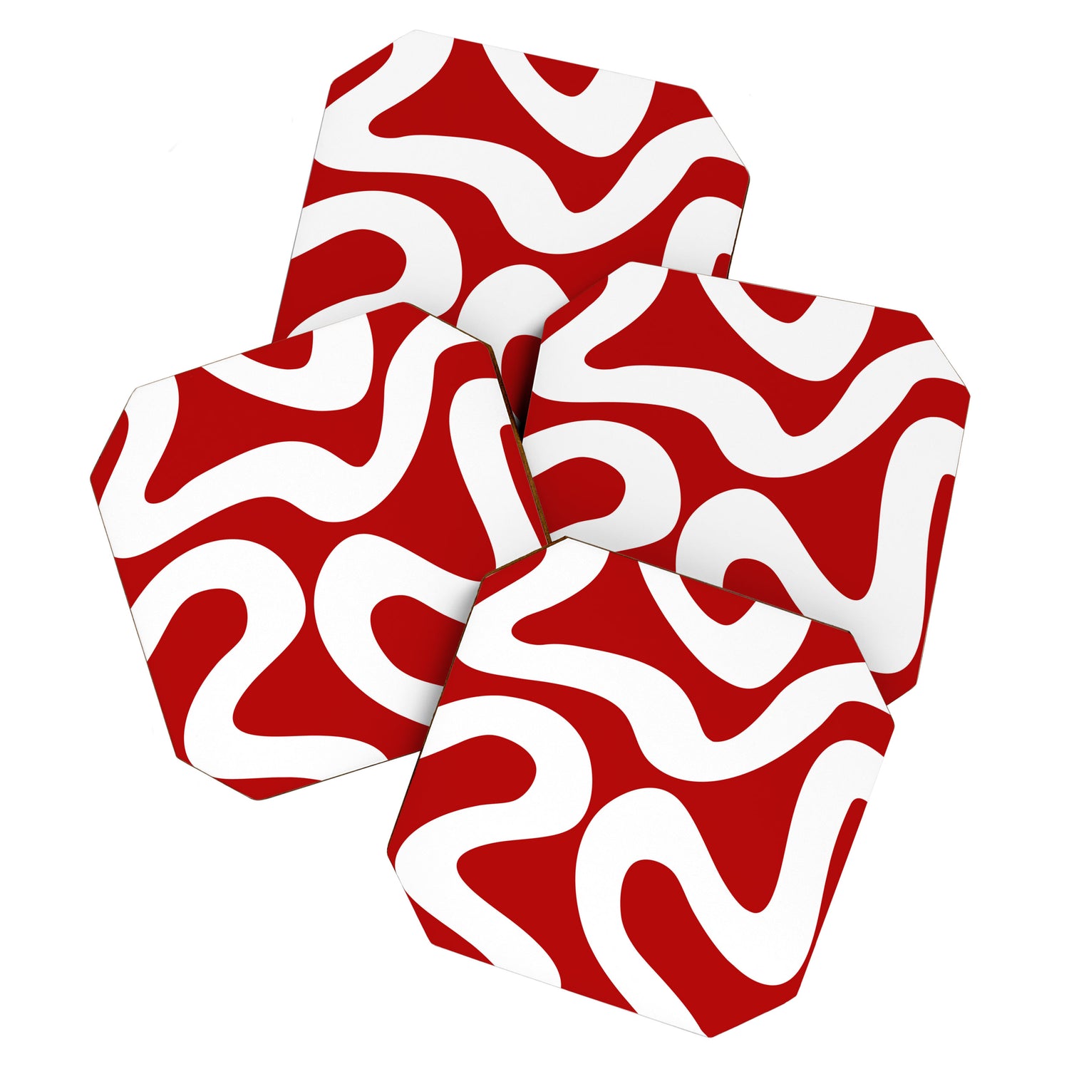 Abstract waves - red Coaster Gallery Image 1