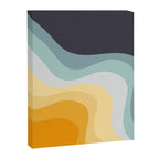 Blue and yellow retro style waves Canvas Print Gallery Image 8